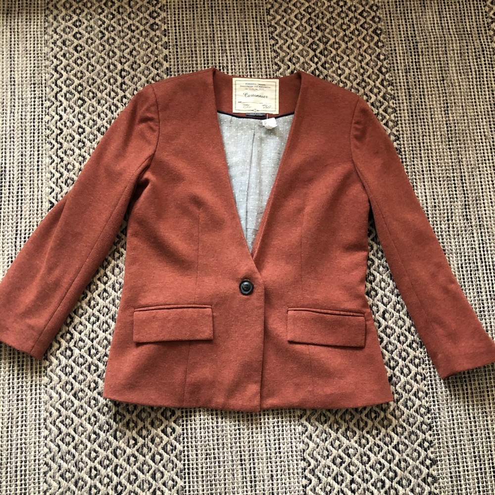 Cartonnier rust color jersey blazer S